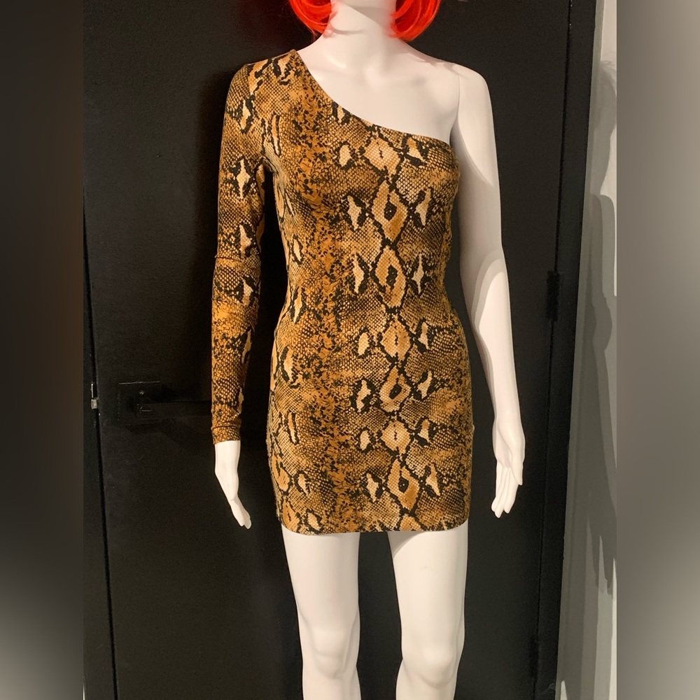 Snake print bodycon dress